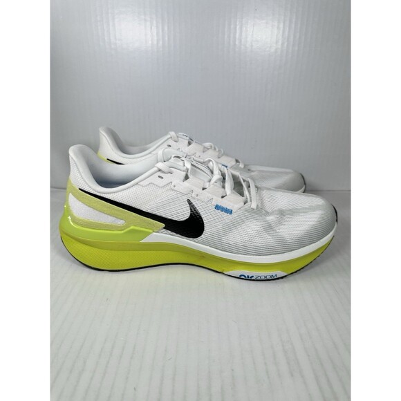 Size 12 Nike Air Zoom Structure 25 Running Mens White Cyber Black DJ7883-108 NEW - Picture 1 of 8